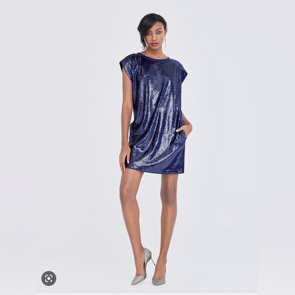 NY&CO Gabrielle Union Blue Sequin Dress size S